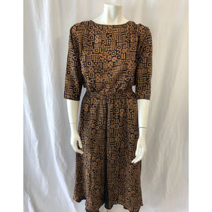 Brownstone Studio vintage silk top & skirt suit M